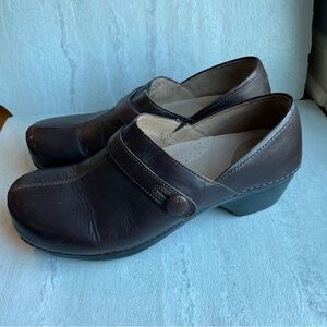 ** Dansko Professional Brown Leather Nursing Slip On Clogs Shoes EU 42 US 11